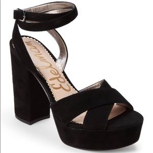 Sam Edelman Mara Suede Platform Sandals Black 8.5